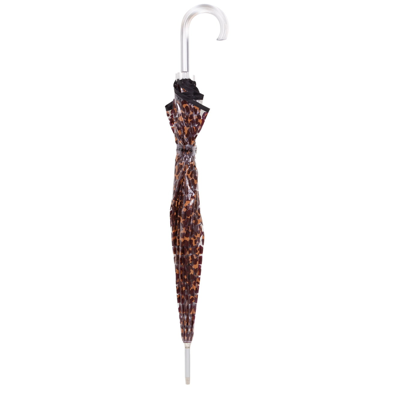 Parapluie cloche transparent PVC/Léopard beige
