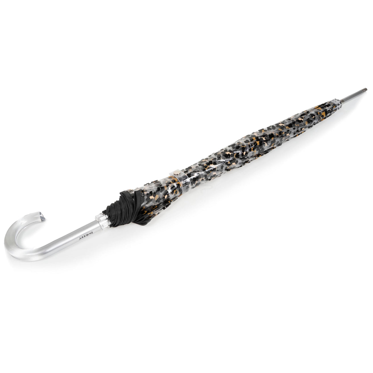 Parapluie cloche transparent PVC/Léopard Noir