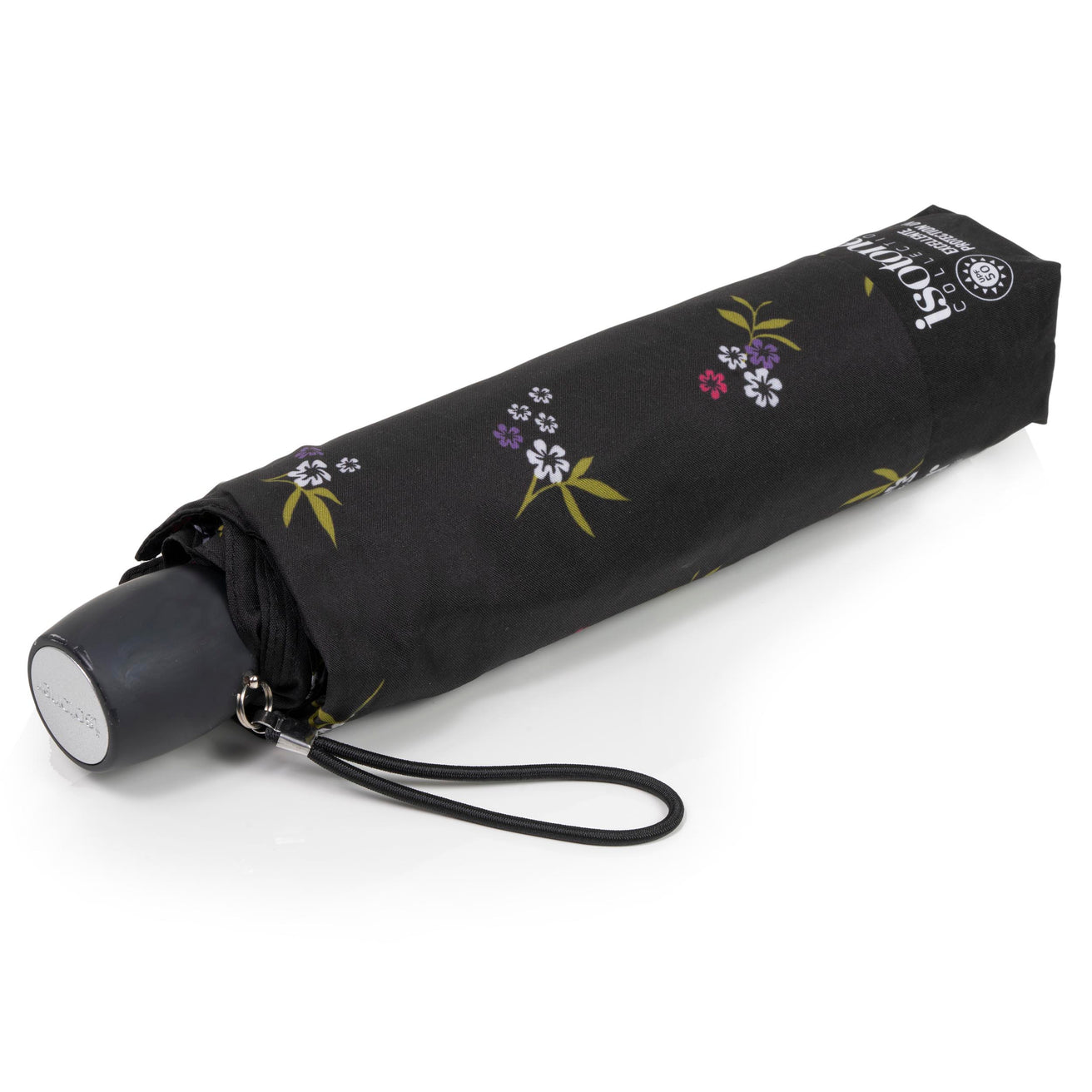 Parapluie ombrelle Noir Petites Fleurs UPF50+