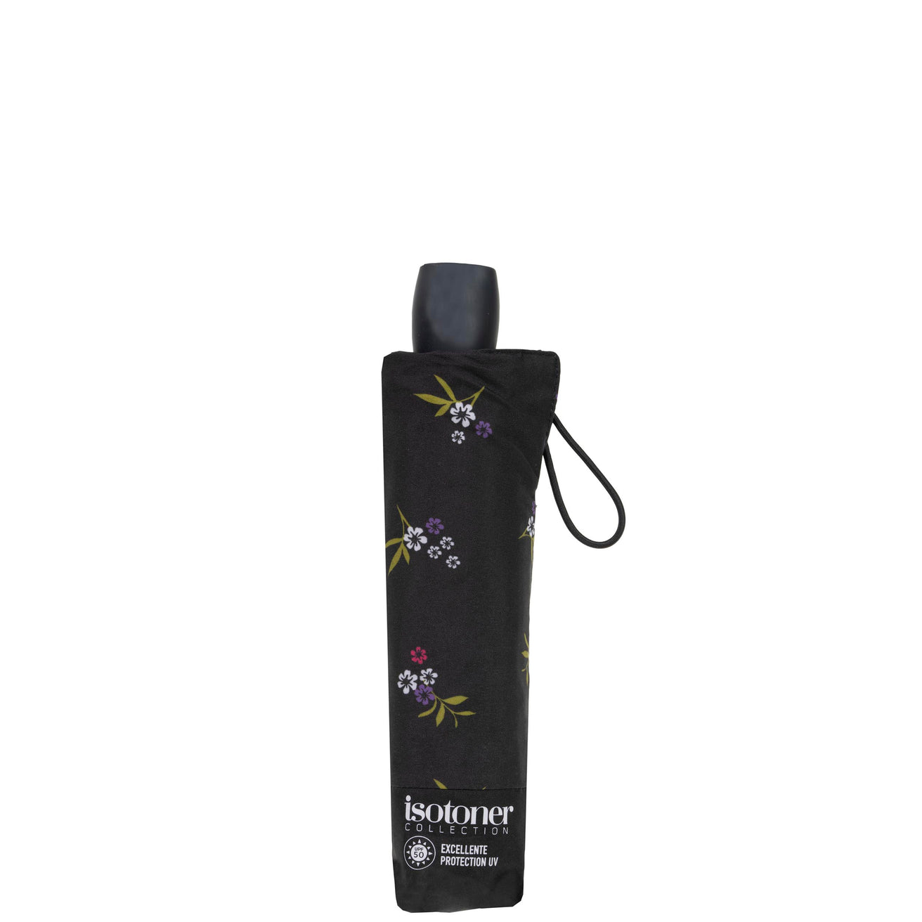 Parapluie ombrelle Noir Petites Fleurs UPF50+