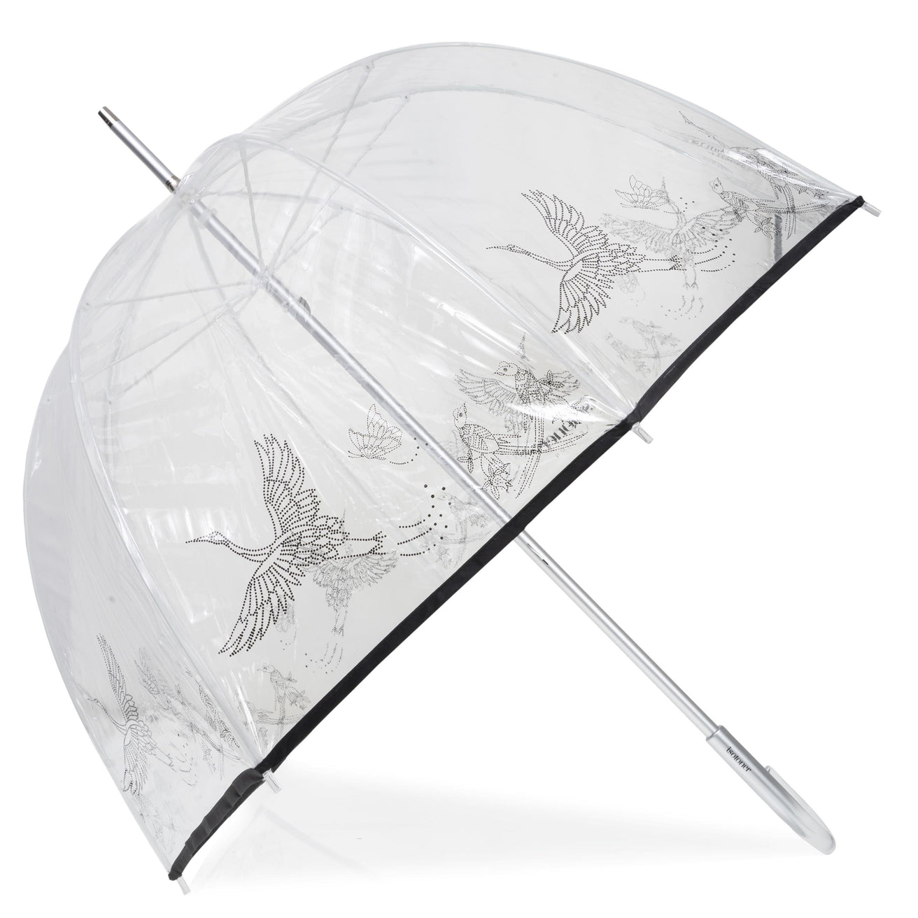 Parapluie cloche transparent PVC/Héron Cendré