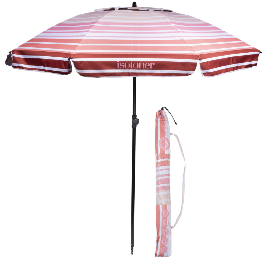 Parasol de plage Rayures saumon - Isotoner