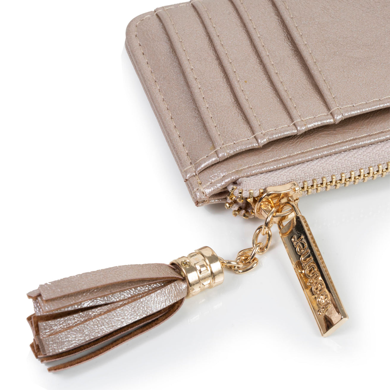 Porte-Cartes Femme zippé Or