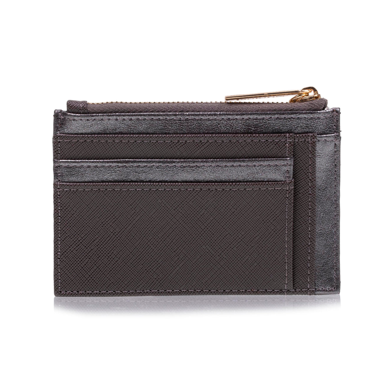 Porte-cartes Femme zippé Gris