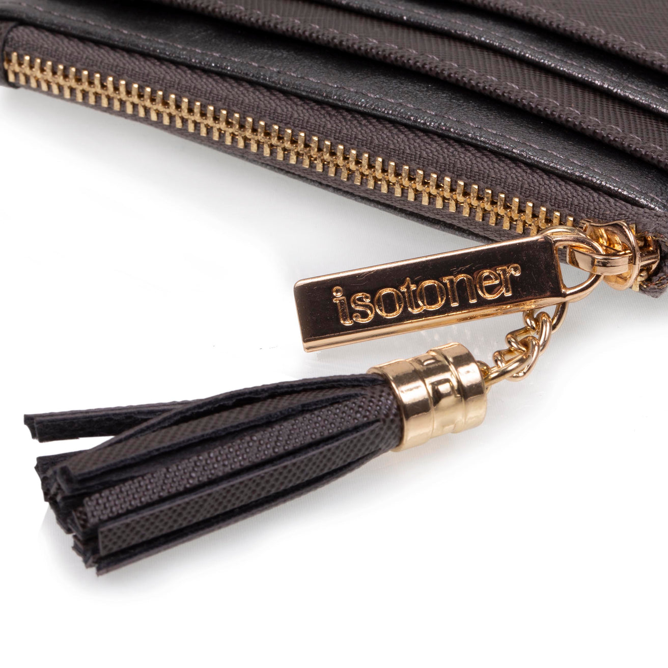 Porte-cartes Femme zippé Gris