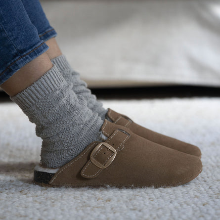 Sabots Femme Camel surpiqûres blanches - Isotoner