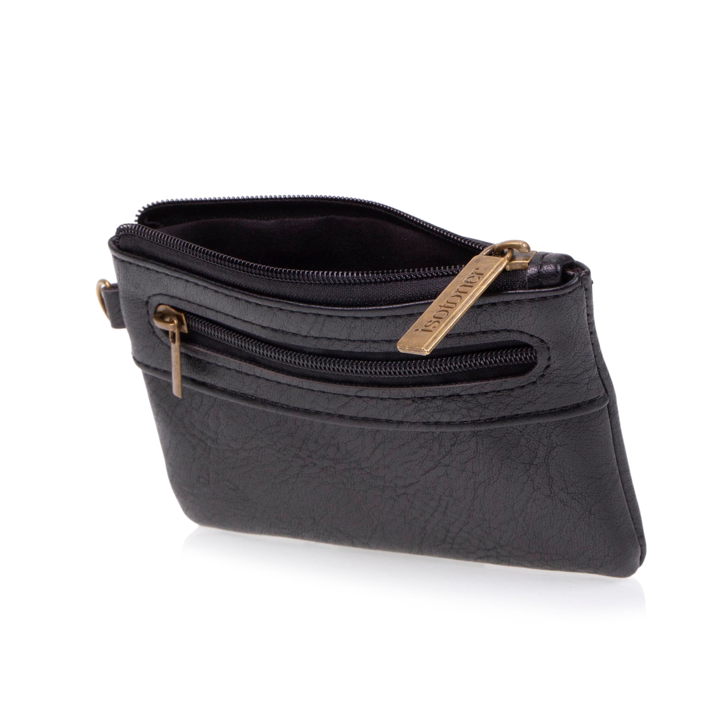 Porte-monnaie Homme zippé Noir - Isotoner