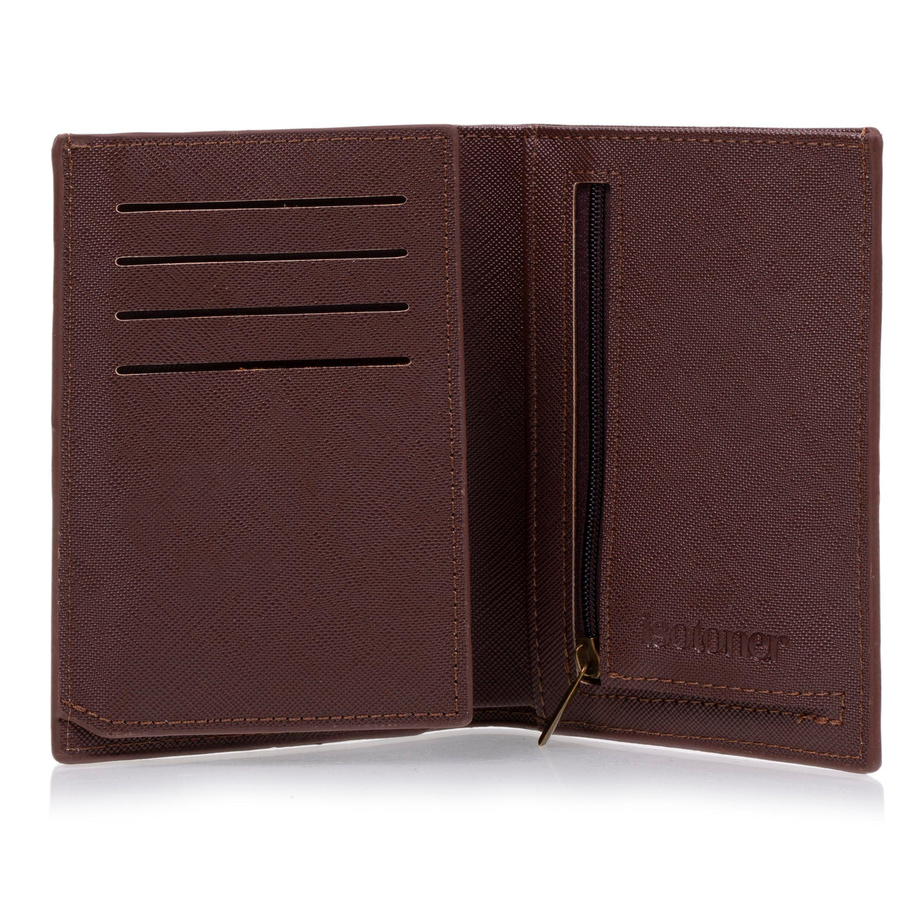 Portefeuille 3 volets Homme Marron