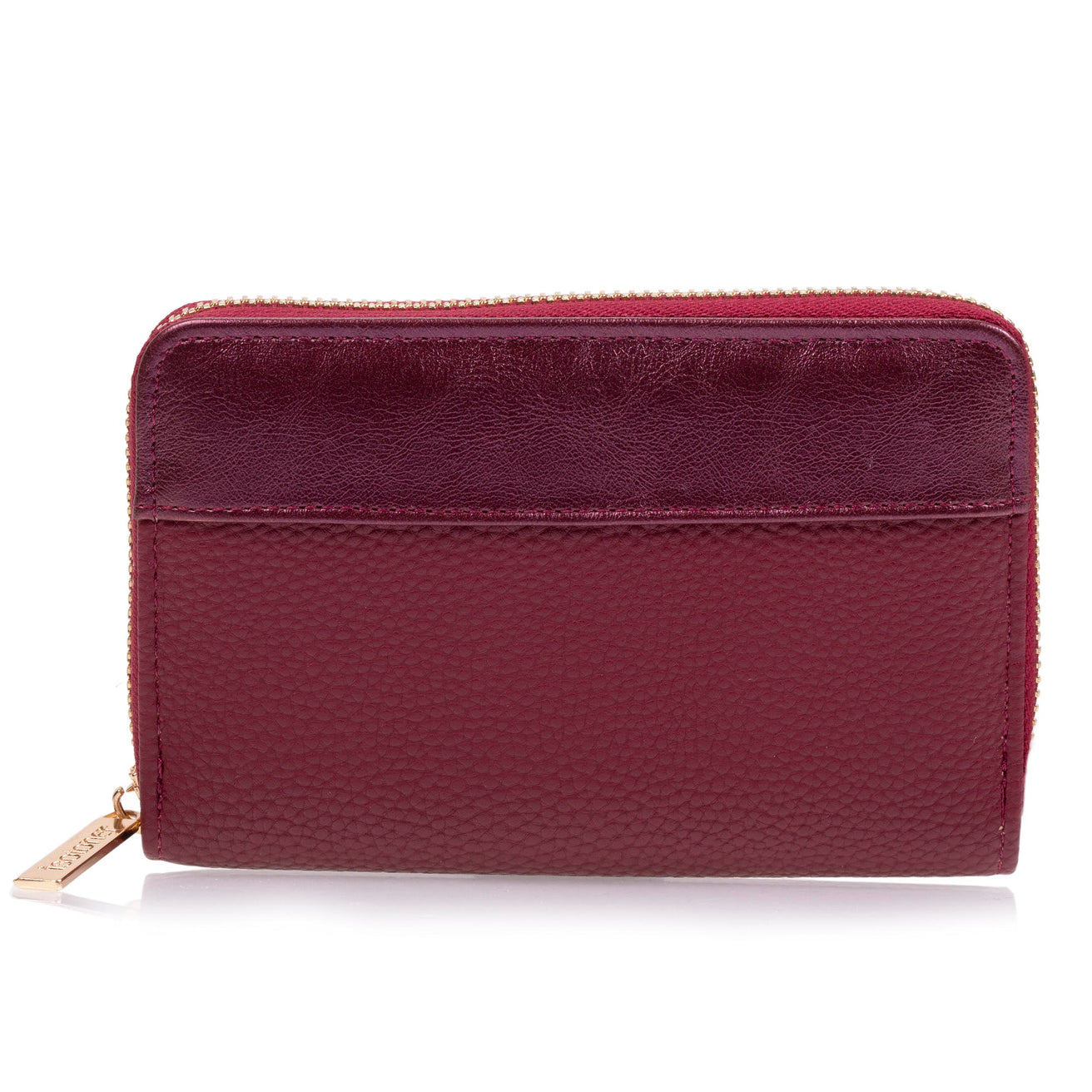 Portefeuille Femme zippé Rouge