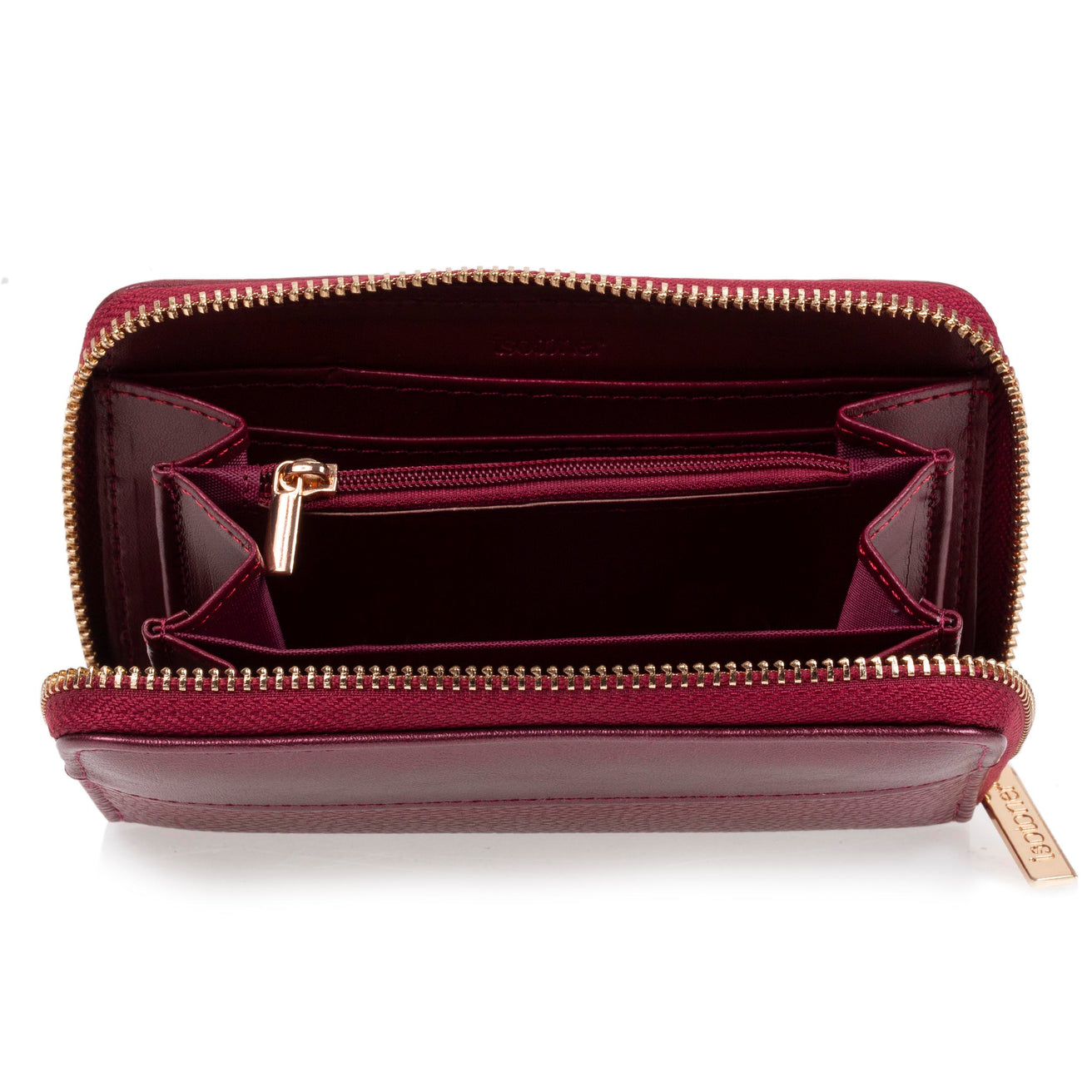 Portefeuille Femme zippé Rouge