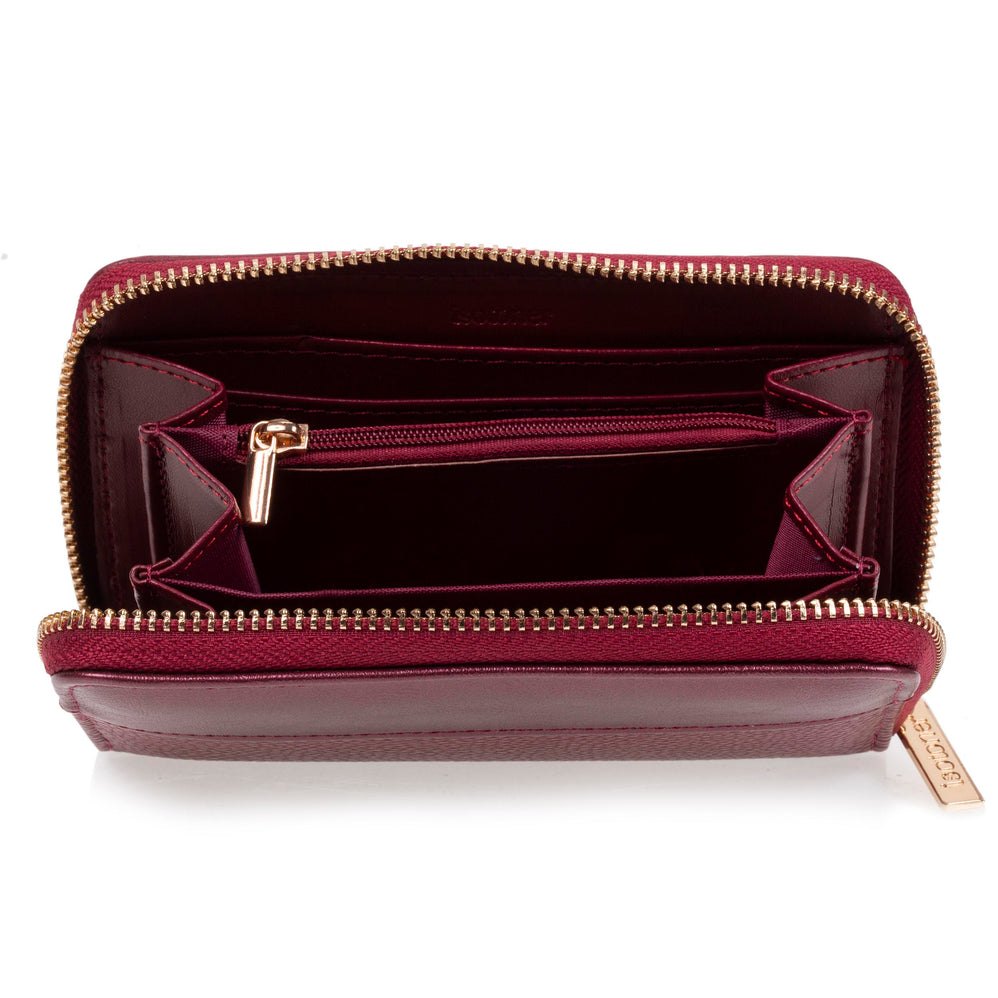Portefeuille Femme zippé Rouge - Isotoner