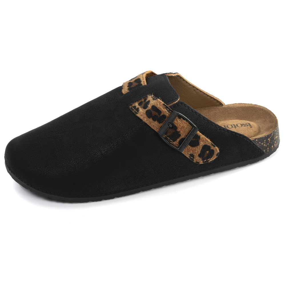 Mules Sabots Femme Noir Léopard - Isotoner