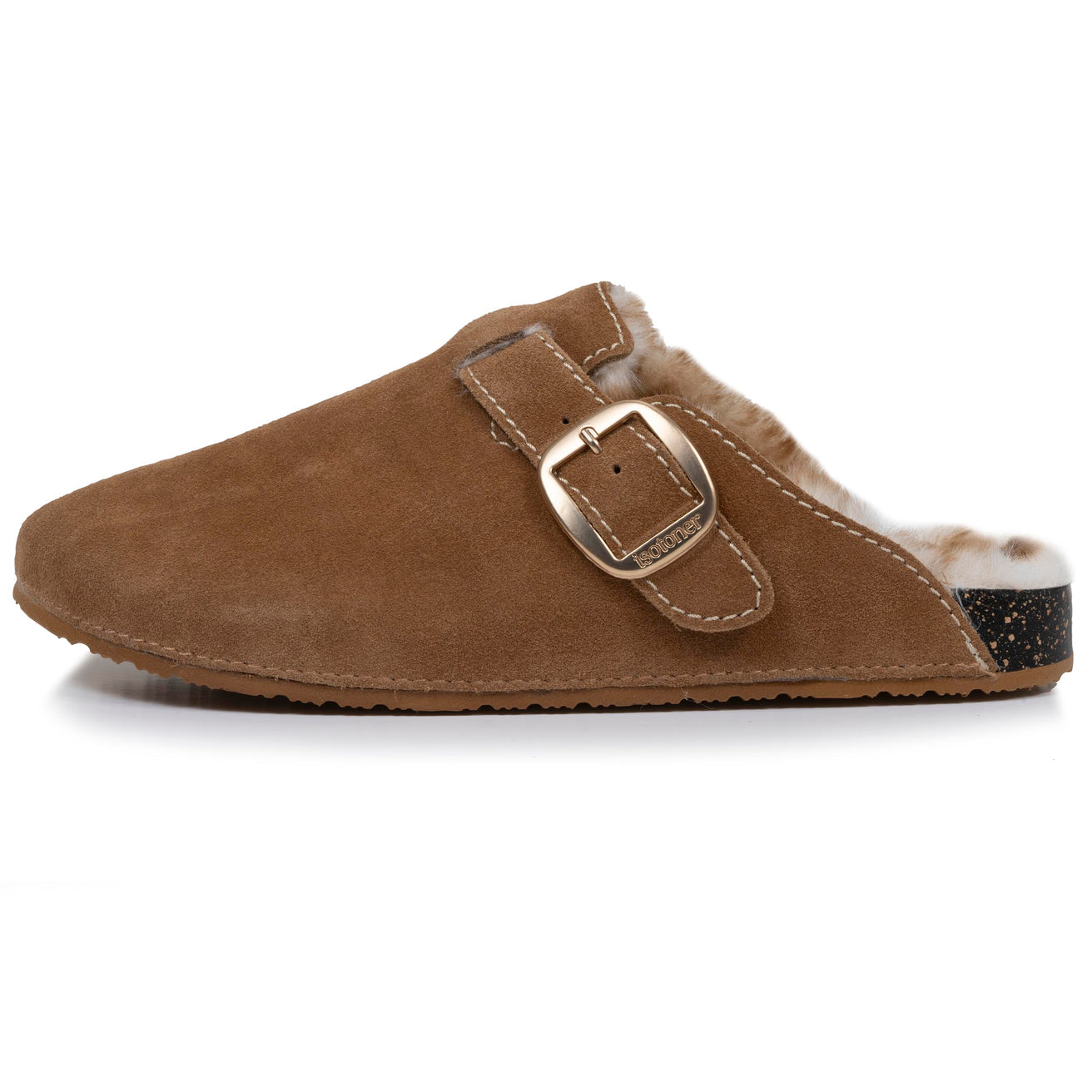 Sabots Femme Camel surpiqûres blanches
