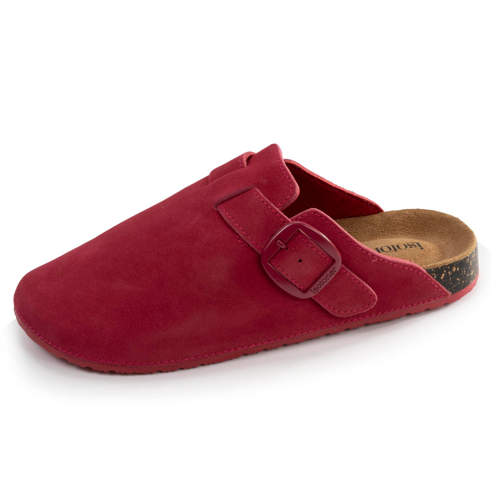 Mules Sabots Femme cuir Framboise - Isotoner
