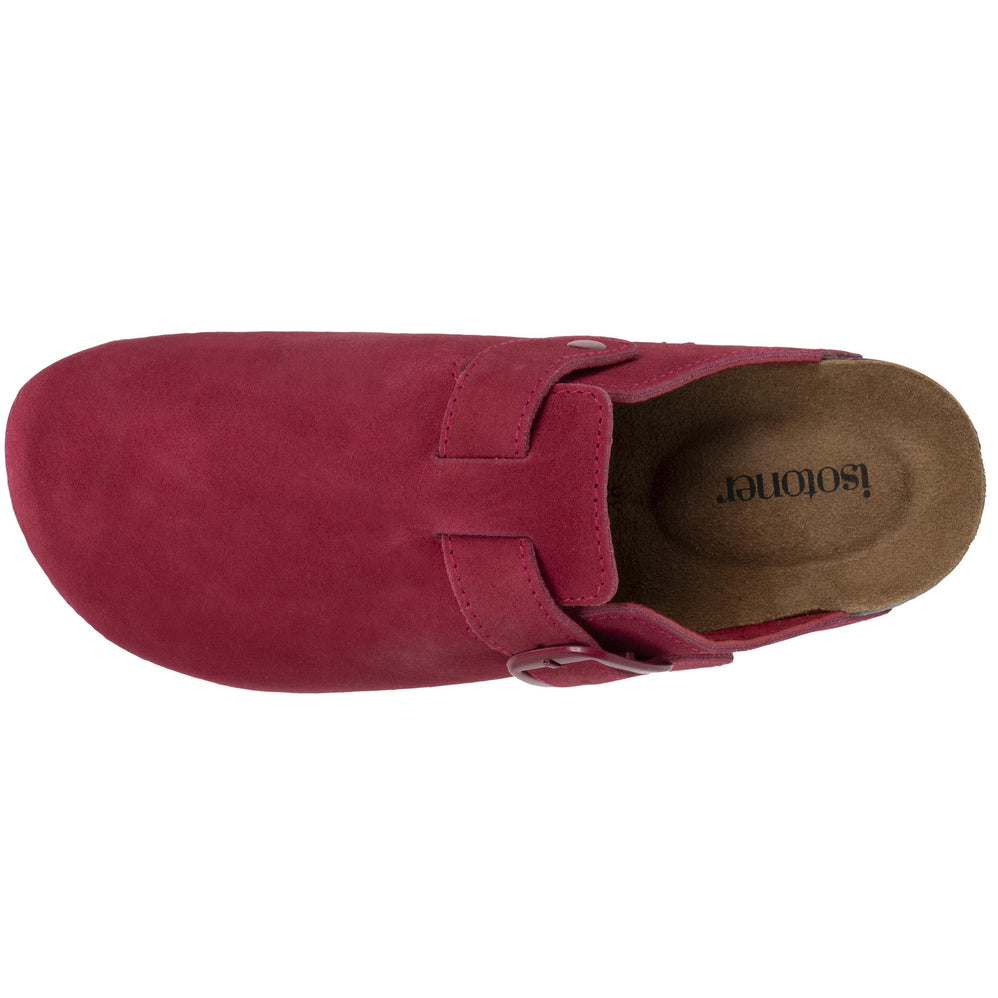 Mules Sabots Femme cuir Framboise - Isotoner