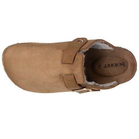 Sabots Femme fourrés Camel clous - Isotoner