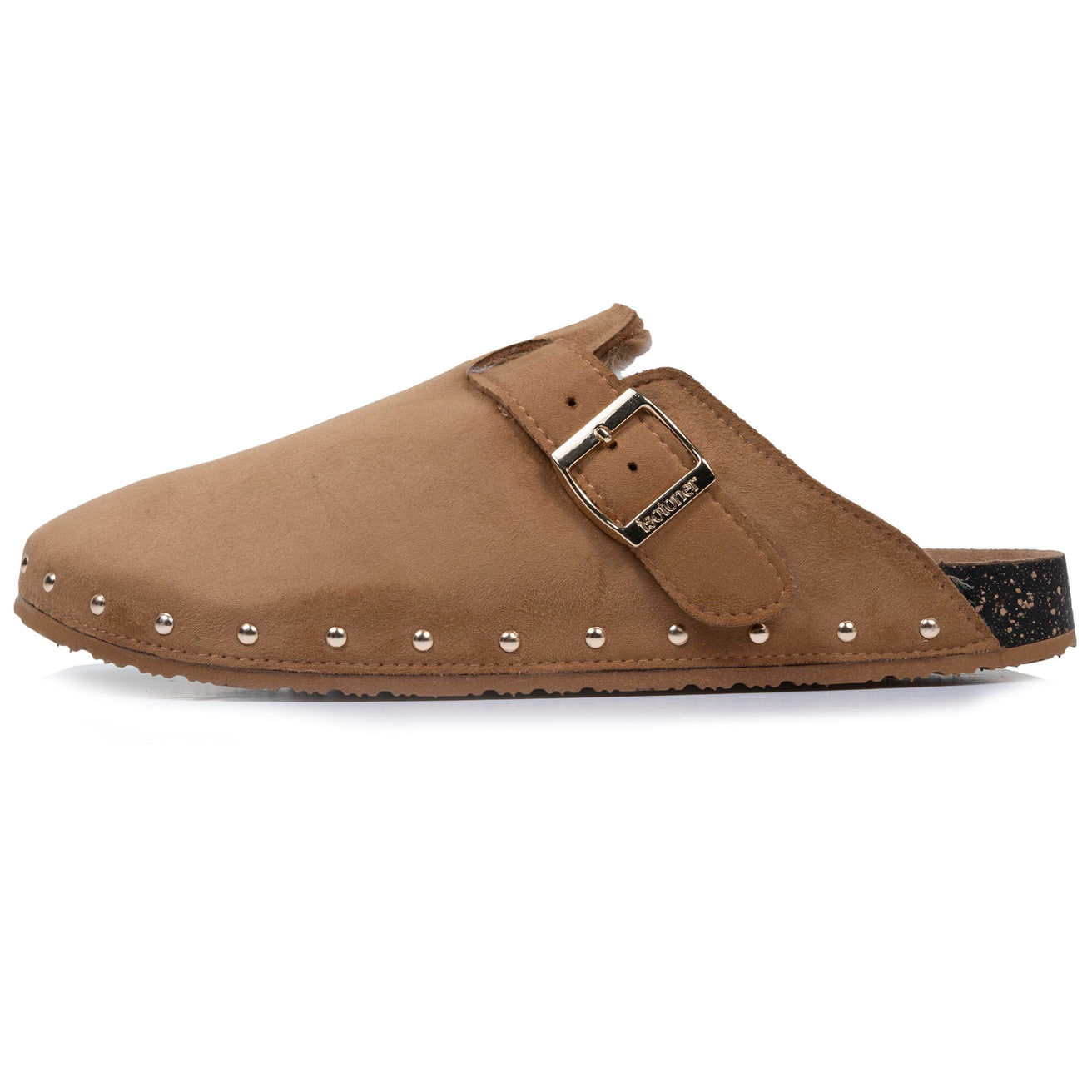 Sabots Femme fourrés Camel clous