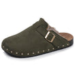 Sabots Femme fourrés Kaki clous