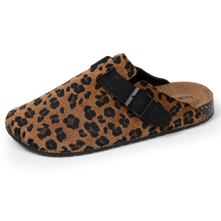 Mules Sabots Femme Léopard/Noir - Isotoner