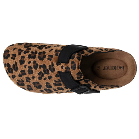 Mules Sabots Femme Léopard/Noir - Isotoner