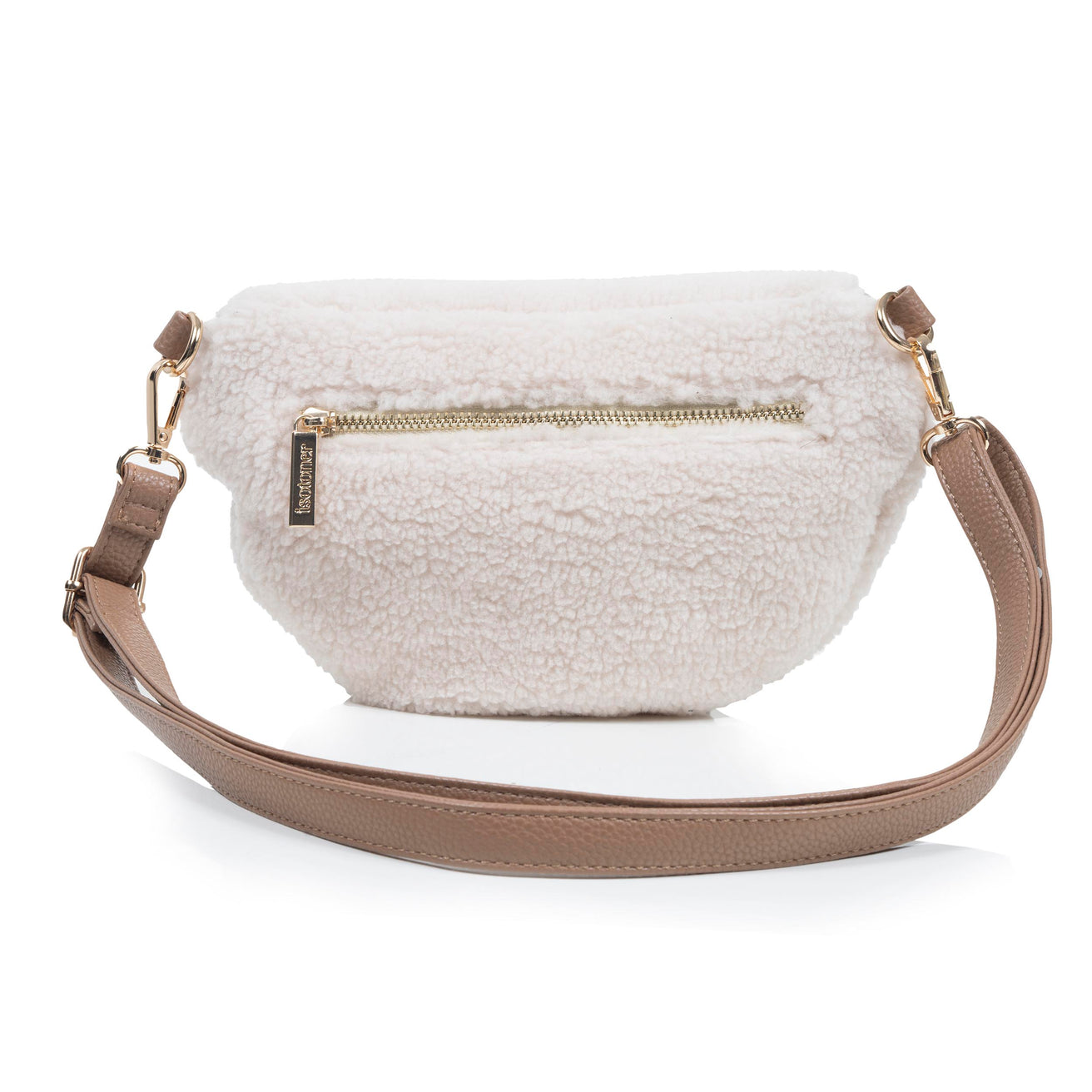 Sac banane sherpa Femme Beige