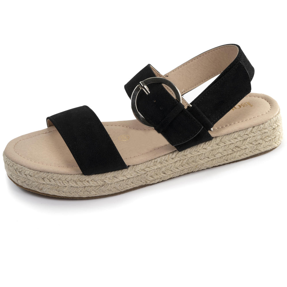 Sandales Femme corde tressée Noir - Isotoner