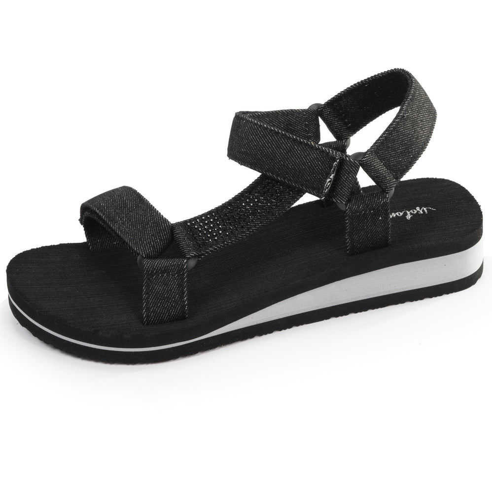 Sandale Femme sport talon Noire - Isotoner