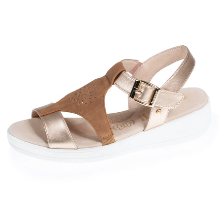 Sandales Femme CONFORT PLUS dessus rosace Camel - Isotoner