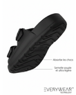 Mules claquettes Homme ajustables Gris