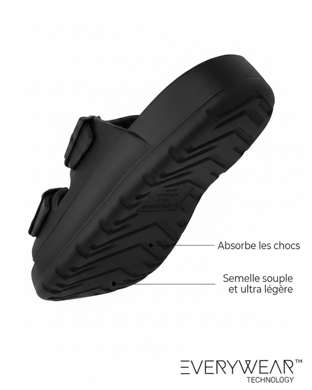 Mules claquettes Homme ajustables Gris