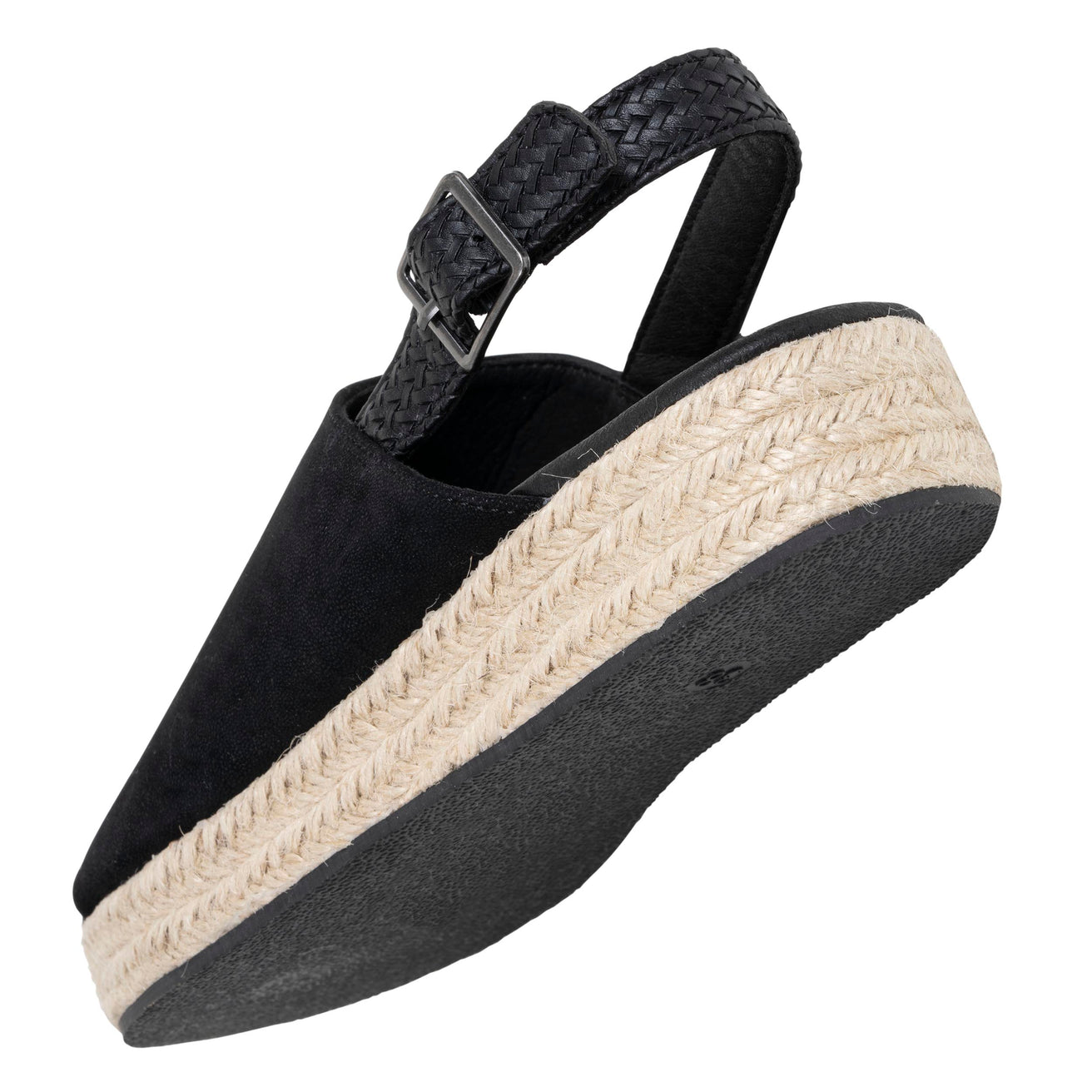 Sandales Femme semelle plateforme corde Noir