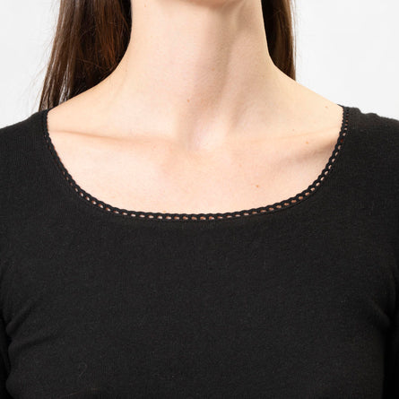 T-Shirt Femme col carré Noir - Isotoner