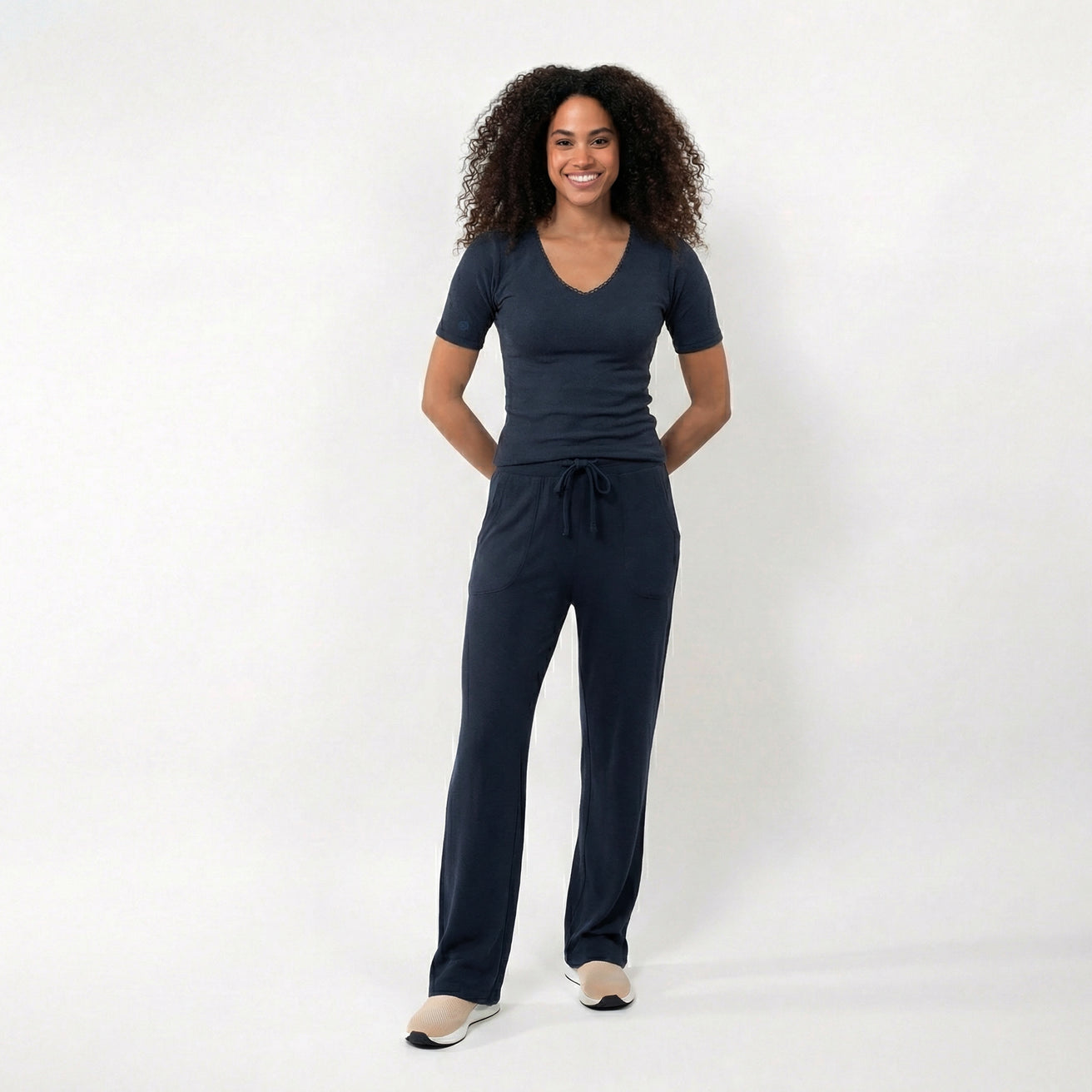 T-shirt à manches courtes Femme Marine chiné