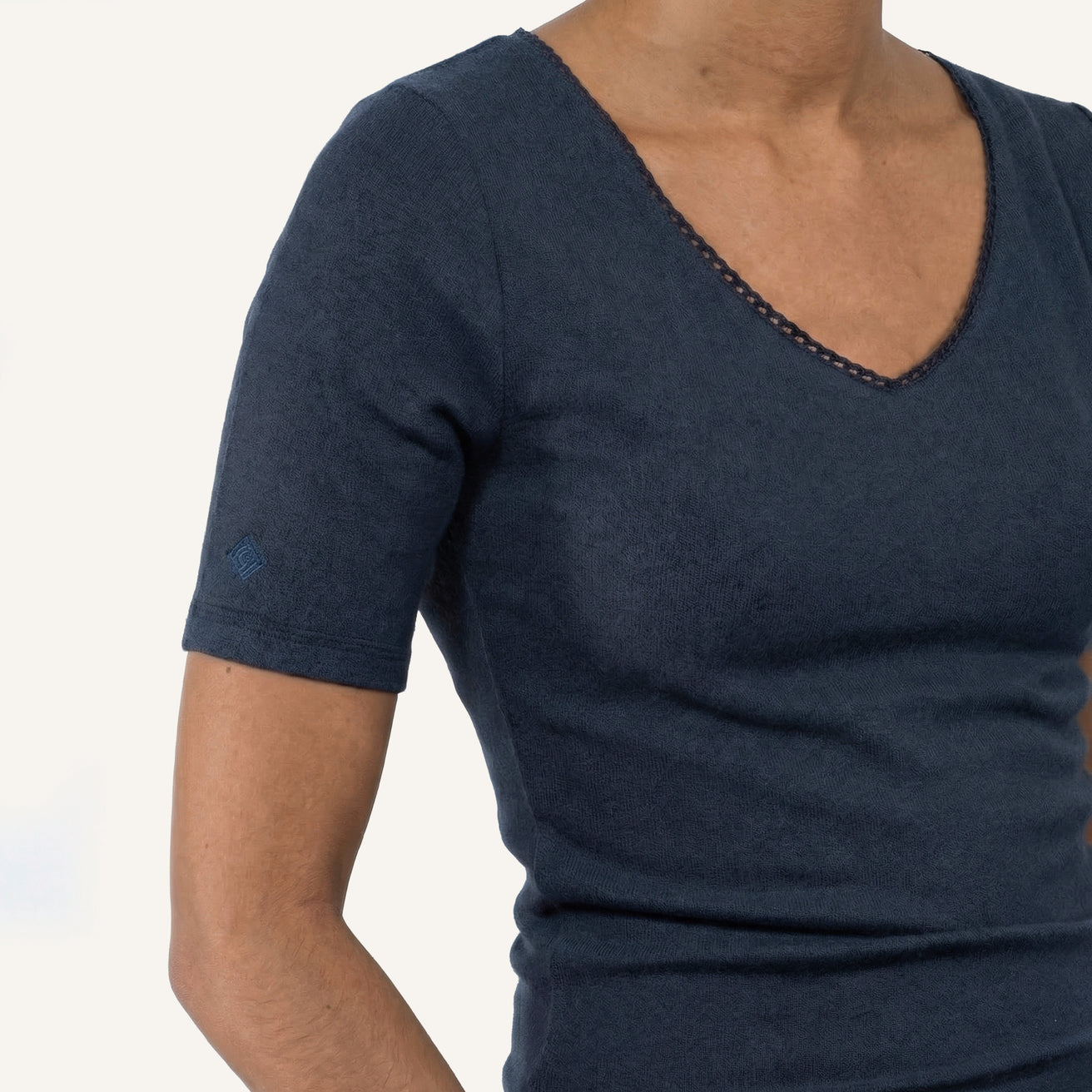 T-shirt à manches courtes Femme Marine chiné