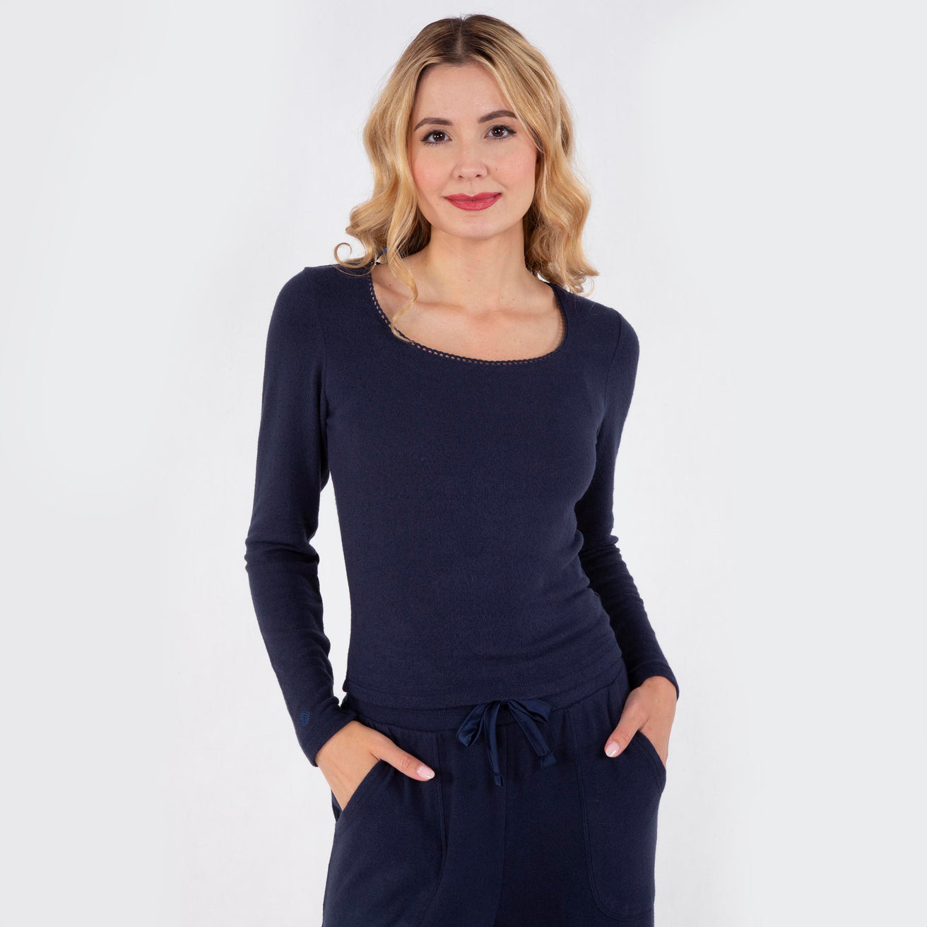 T-shirt col carré Femme Marine Isotoner - Main Image