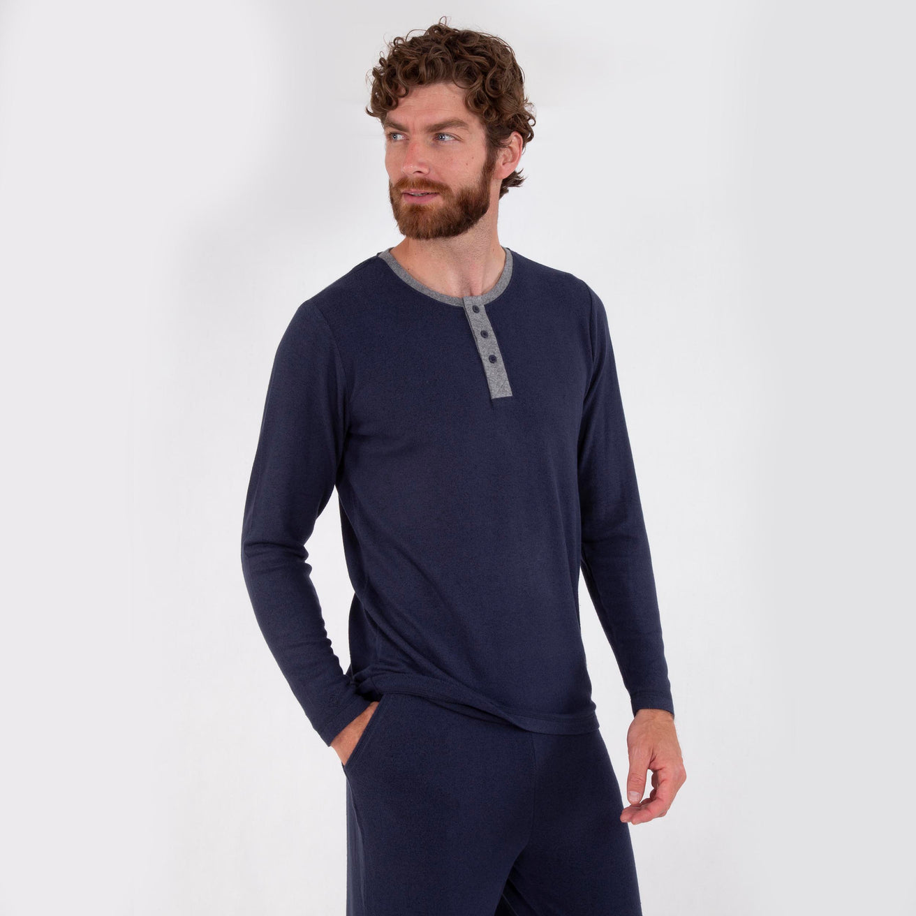 T-shirt manches longues Homme Marine