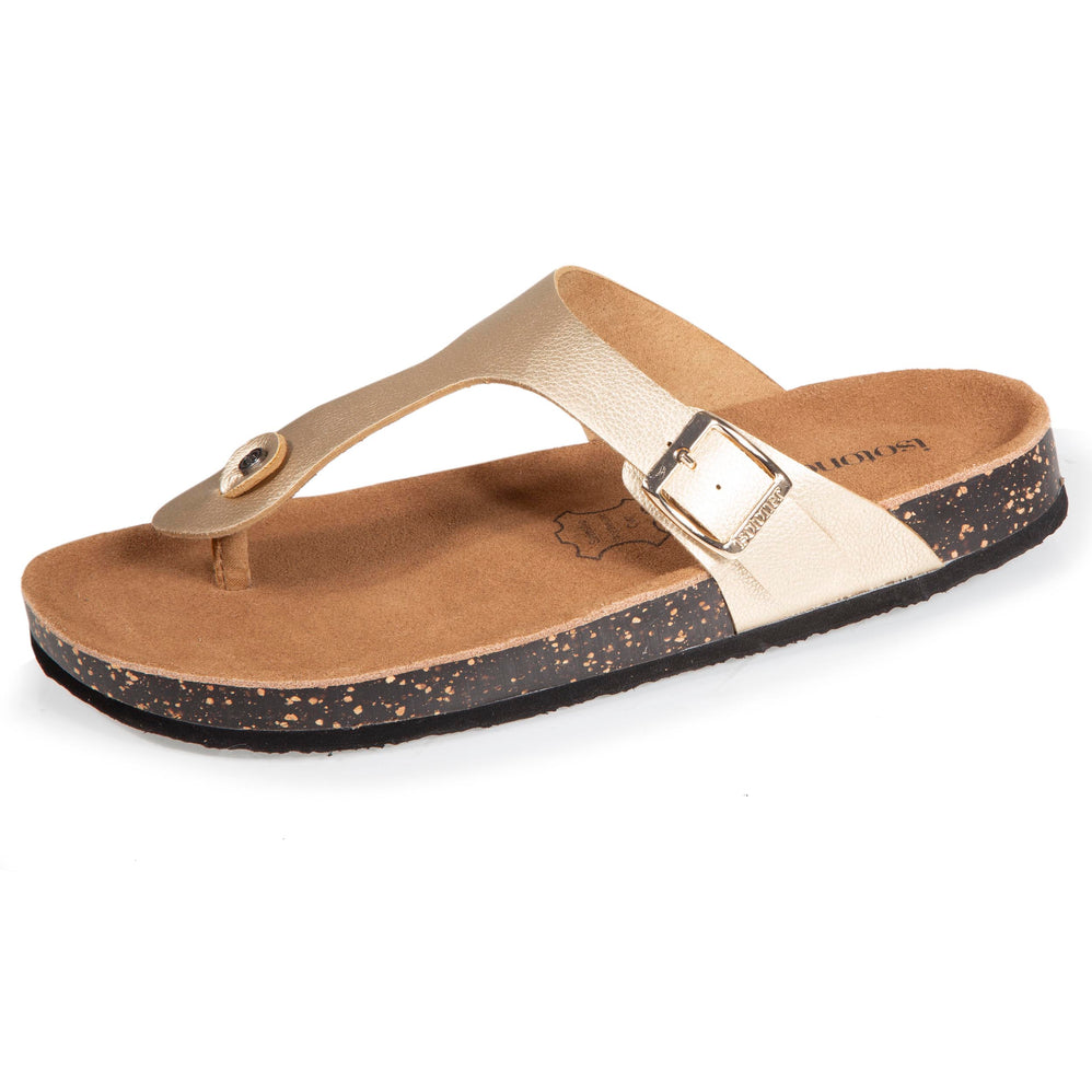 Mules sandales Femme Bride Doré - Isotoner