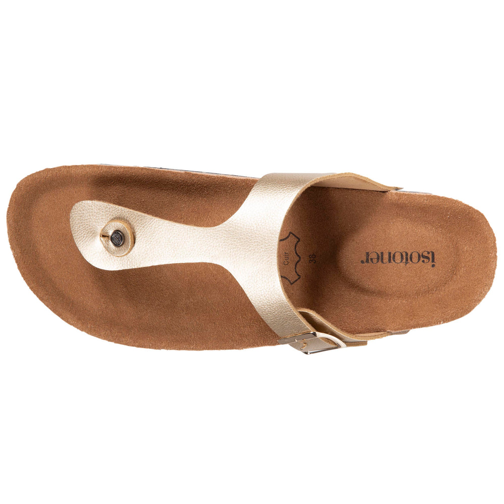 Mules sandales Femme Bride Doré - Isotoner