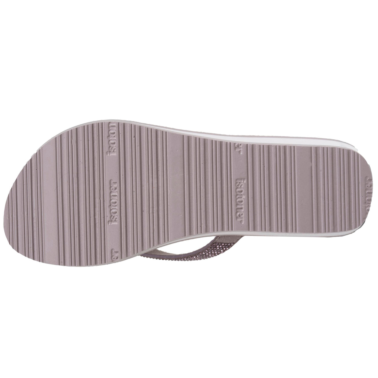 Tongs Femme talon paillettes Taupe