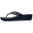 Tongs Femme talon paillettes Bleu Marine