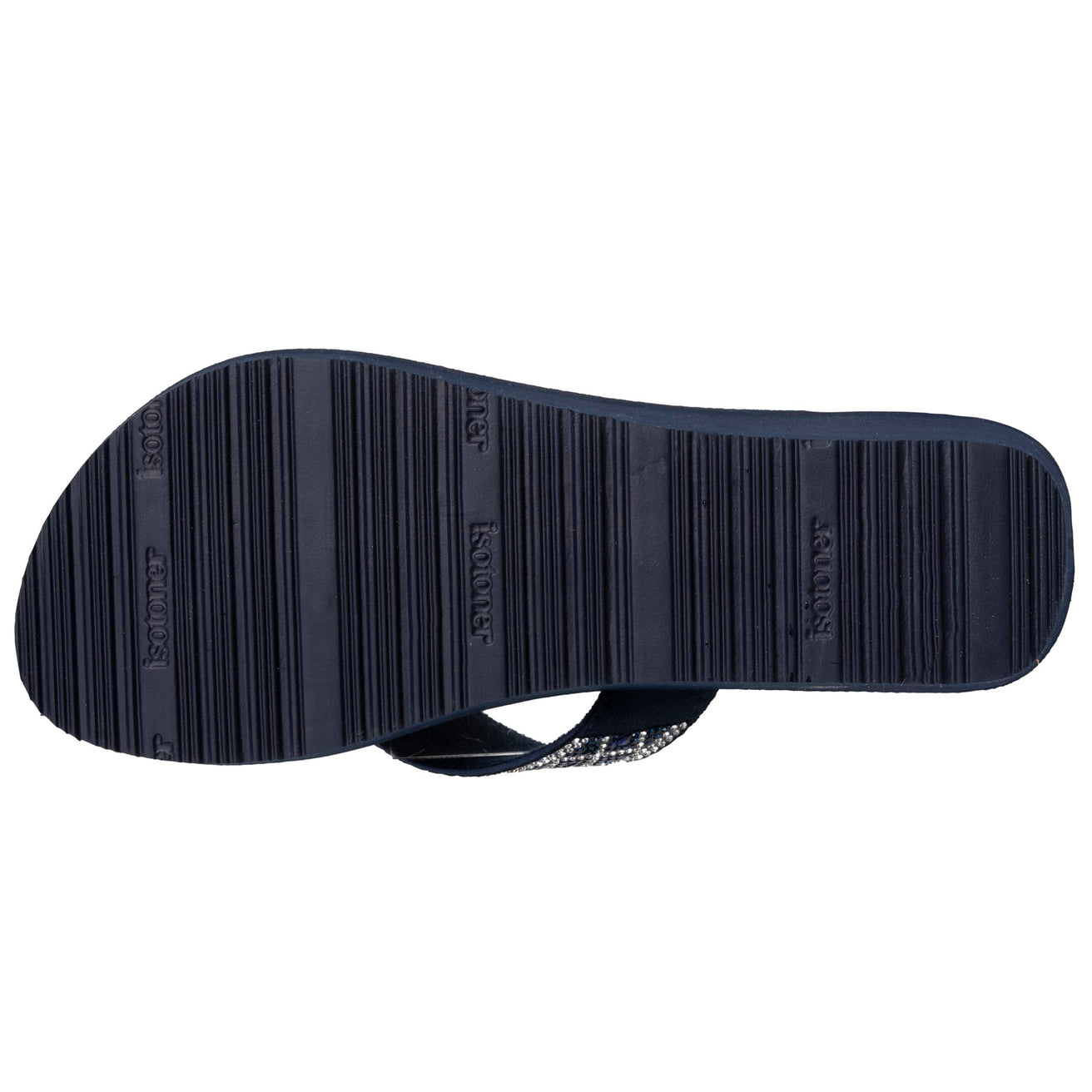 Tongs Femme talon paillettes Bleu Marine