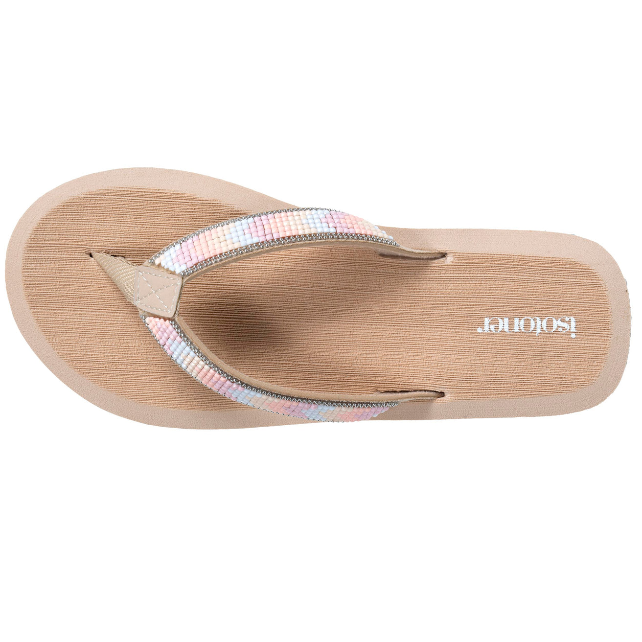 Tongs Femme YOGA sophistiquée Beige perles