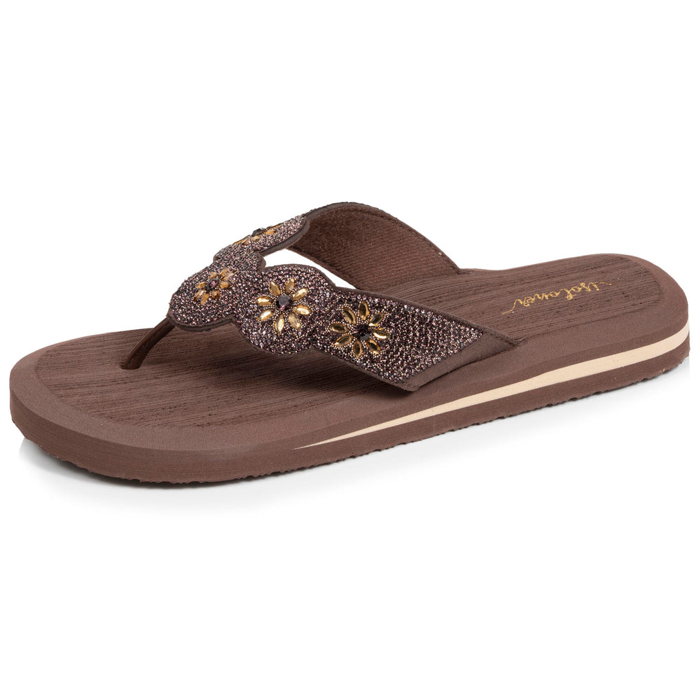 Tongs Femme YOGA sophistiquée Marron/beige - Isotoner
