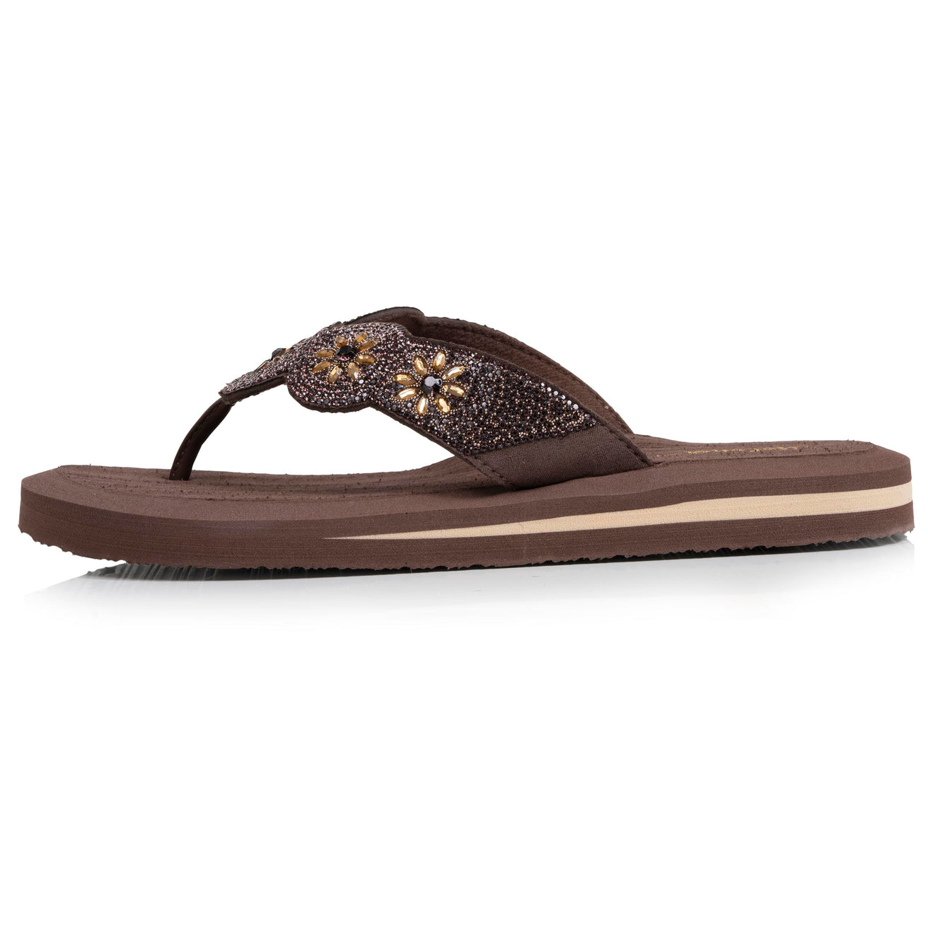 Tongs Femme YOGA sophistiquée Marron/beige