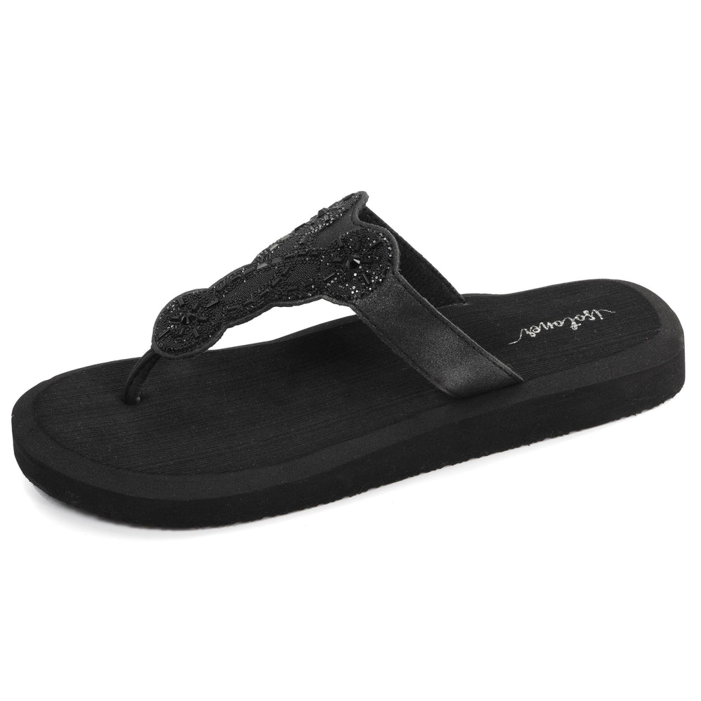 Tongs Femme YOGA sophistiquée Noir - Isotoner