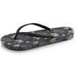 Tongs Femme imprimé Fleurs Noir