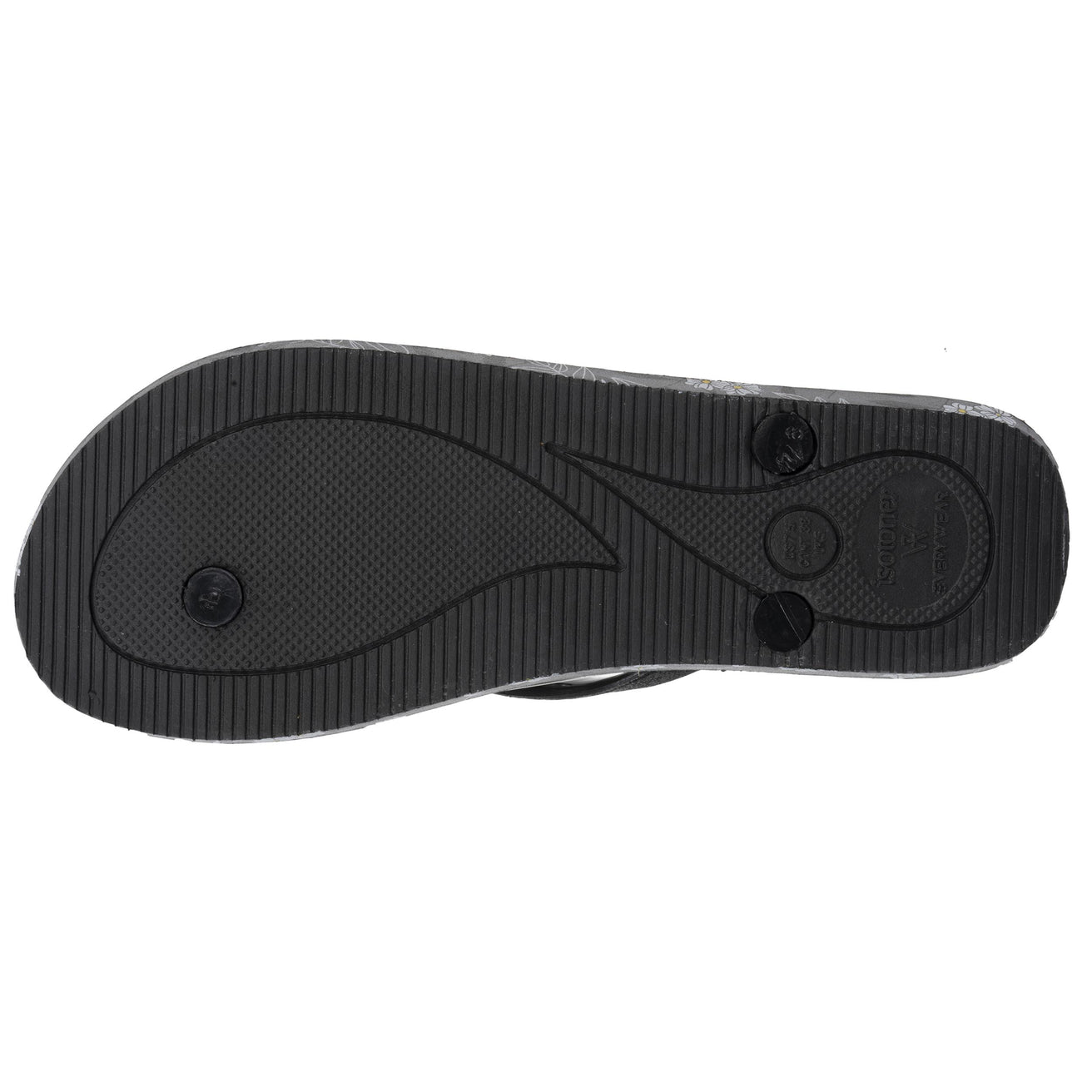 Tongs Femme imprimé Fleurs Noir