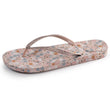 Tongs Femme imprimé Fleurs Taupe