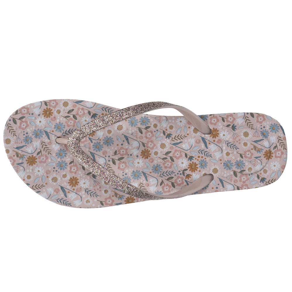 Tongs Femme imprimé Fleurs Taupe - Isotoner