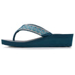 Tongs Femme talon paillettes Vert Canard